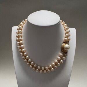 Vintage Ciner Two Strand Pearl Necklace